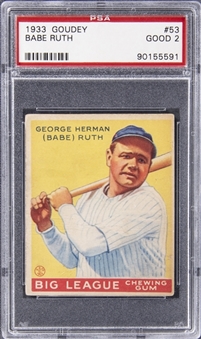 1933 Goudey #53 Babe Ruth – PSA GD 2